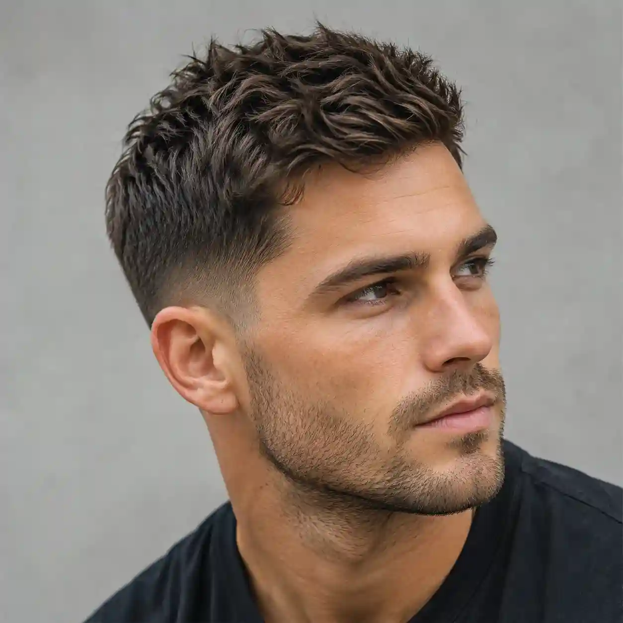 Beste Frisuren – moderner Männerhaarschnitt mit kurzem, sauberem Fade